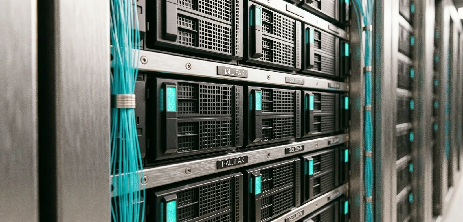 High-security server hardware at the Acctflow Halifax facility